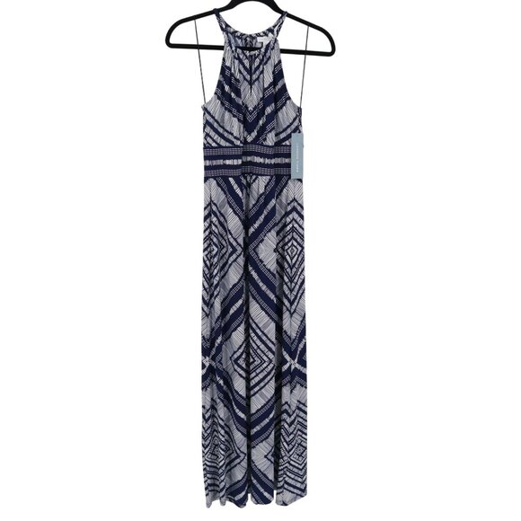 London‎ Times Maxi Dress Women 4 Blue Resort Vacation Trendy Brunch Casual NWT - Picture 1 of 16